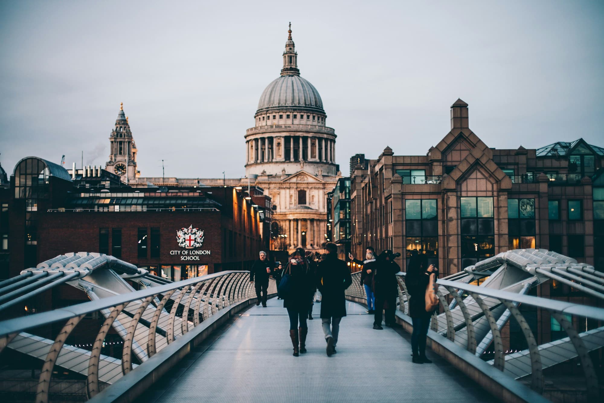 St. Paul's Cathedral across the City of London — adjacent to the Lloyd's of London market, the historic core of the London insurance quarter.